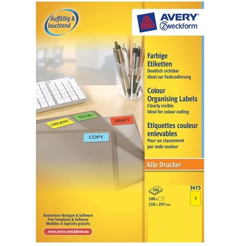 Avery Zweckform Etikete za označevanje, rumene 210 x 279 mm Cene