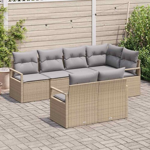 Set sofe 7 pcs Bež poliratan Slike