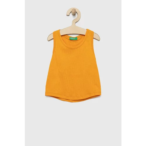 United Colors Of Benetton Pamučni dječji top boja: narančasta