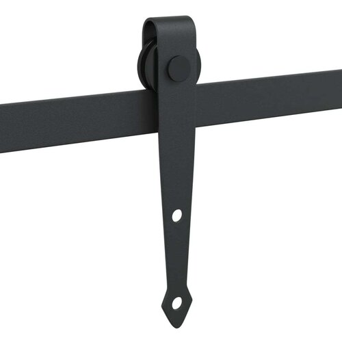 Mini set za klizna vrata ormarića crni 122 cm ugljični čelik Slike
