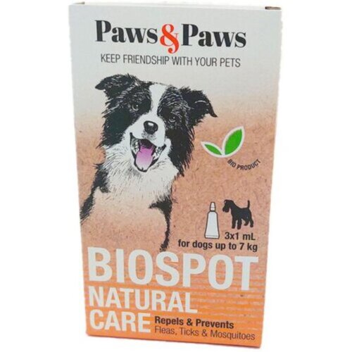 PAWS zaštita od buva, vaši, krpelja i komaraca Spot on za pse do 7kg, 1 ml Cene