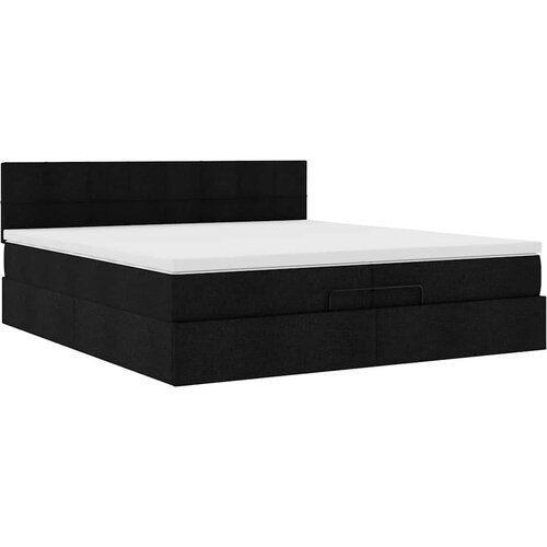 VidaXL Otomanski okvir kreveta s madracima crni 200x200cm od tkanine Slike