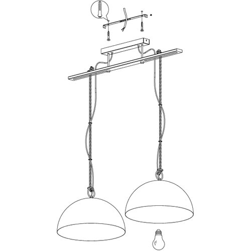 Eglo 43397 - visilica na sajli hodsoll 2xE27/40W/230V Slike