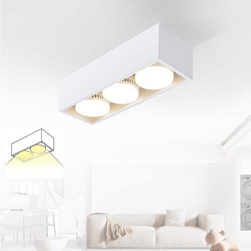 Nettlife 3x5W GX53 kvadratni nastavljivi toplo beli LED stropni reflektorji za dnevno sobo, jedilnico, spalnico, (22116836) Cene