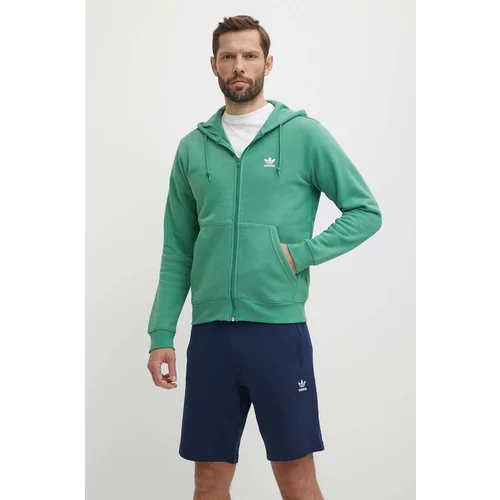Adidas Pulover moški, zelena barva, s kapuco, IR7841