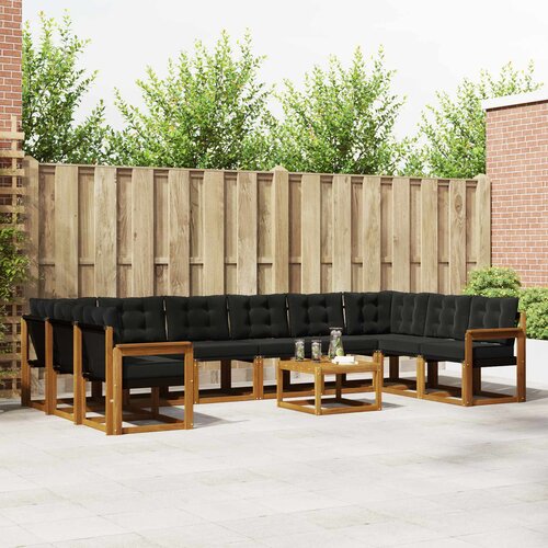  Set vanjskih sofa 11 kom. Prirodna i crna Cene