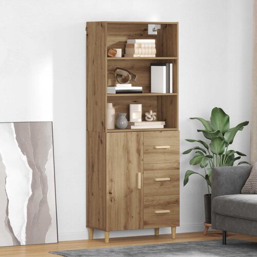 vidaXL Visok predalnik s predalom Umetni hrast 69,5 x 32,5 x 180 cm Cene