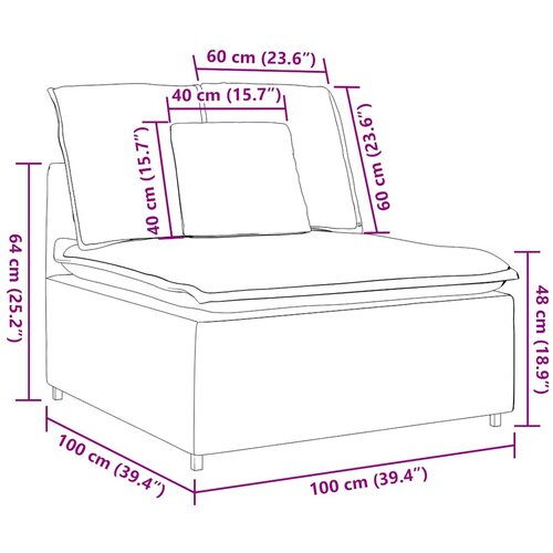  Modularna sofa s jastucima žuta 100 cm Slike