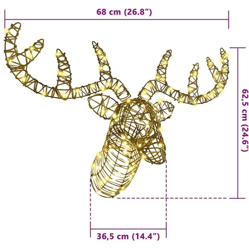 VidaXL Reindeer vuče saonice Topla bijela 60 cm Ratan Slike