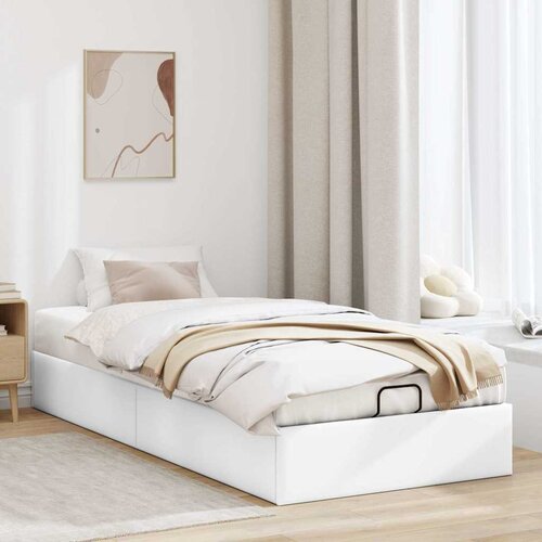 VidaXL Okvir kreveta bez madraca bijeli 90x200 cm od umjetne kože Slike