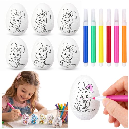  Easter Styrofoam Eggs For Painting Markers Rabbit Pattern C 6pcs Cijene