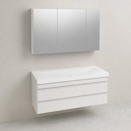 Kolpa San Naomi Set 120cm Bela (Ormarić sa umivaonikom + Ogledalo/ormarić) Cene
