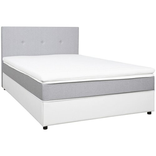 CARRYHOME POSTELJA Z VZMETNICO 140 cm x 200 cm , tekstil bela, svetlo siva Cene