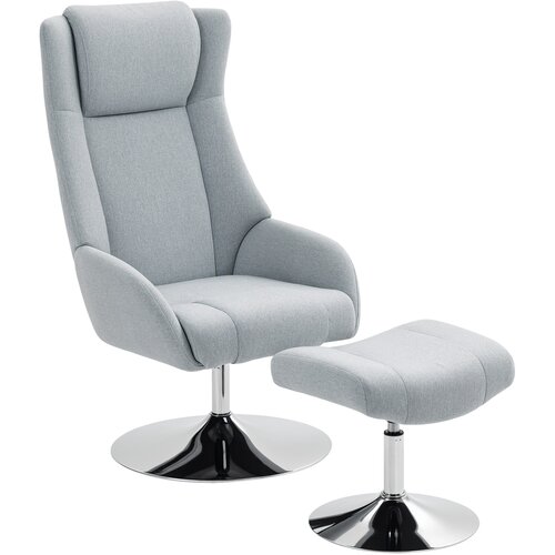 HOMCOM sprostitveni naslonjač s stolčkom poliester, kovina 84D x 68&Scaron; x 118V cm Siva, (5000242865) Cene