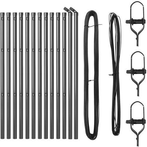 VidaXL Ograde Stupovi 13 kom Sivi &amp;Oslash;32 mm 120 cm Galvanizirani Čelik Slike