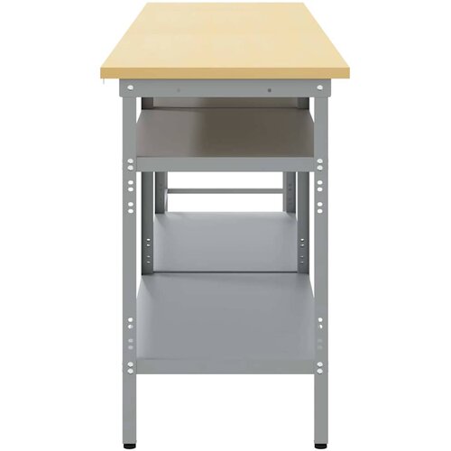  Set radnog stola 3 pcs Bež i siva Čelik s prahom premazan Slike
