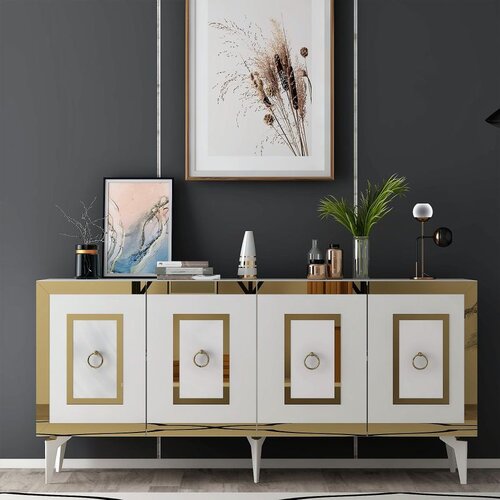 Hanah home komoda karya - white, gold whitegold console Cene