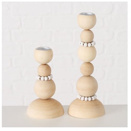 Boltze Komplet 2 lesenih svečnikov Boltze Beads Cene