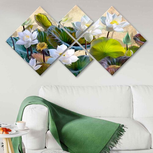 Wallity Slika 4MDF1482690995, 60x115 cm, 4 dela Cene