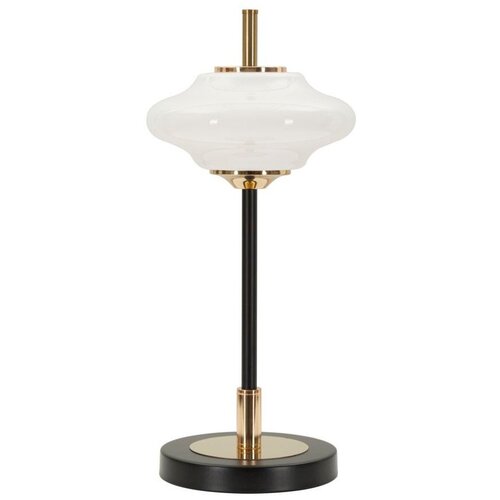 Mauro Ferretti Bijela/crna stolna lampa sa staklenim sjenilom (visina 46 cm) Vintage &ndash; Cijene