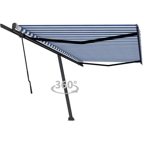 vidaXL Prostostoječa ročno zložljiva tenda 500x350 cm modra/bela, (20966398) Cene