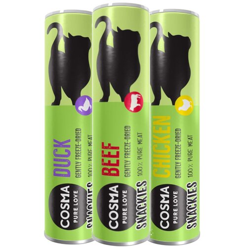 Cosma Miješano probno pakiranje: grickalice - 70 g, 3 vrste (piletina, pačetina, govedina) Cijene