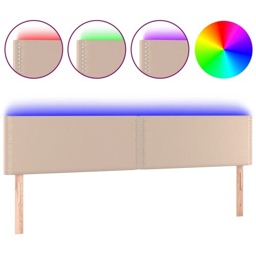 Maison Chic led posteljno vzglavje - vzglavna omarica - nočna omarica kapučino 180x5x78/88 cm umetno usnje, (21711713) Slike