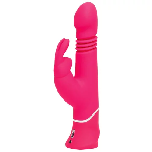 Happy Rabbit Thrusting - vibrator za zabadanje s klitorisnom polugom na baterije (ružičasti)