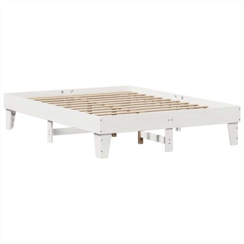 VidaXL okvir kreveta bez madraca bijeli 140 x 190 cm masivna borovina Slike