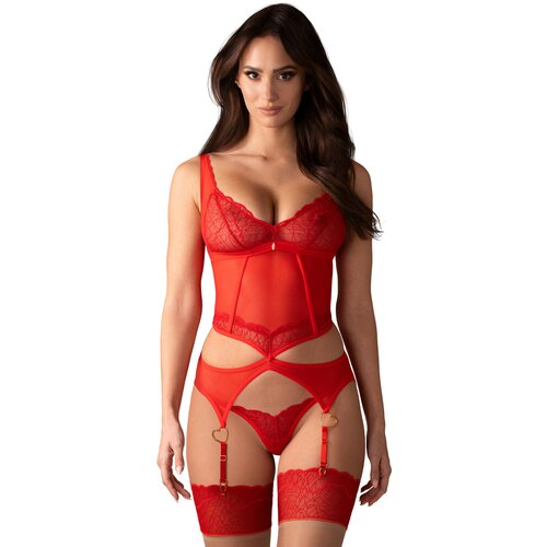 Obsessive Cupide Desir Corset & Thong Red L/XL Cijene
