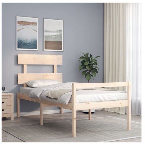  Posteljni okvir z vzglavjem 90x200 cm trles Slike