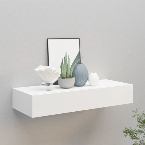 vidaXL zidna polica s ladicom bijela 60 x 23,5 x 10 cm MDF Cijene
