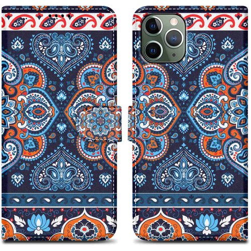 Cadorabo Ohišje, združljiv z Apple - Design Blue Mandala št. 1 - Zaščitni pokrov z magnetnim zapiranjem, funkcijo stojala in režo za kartico, (20590583) Cene
