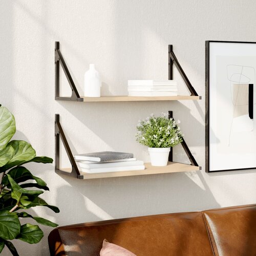 vidaXL Stenska polica 2 kosa sonoma hrast 60x25x25,5 cm inženirski les Cene