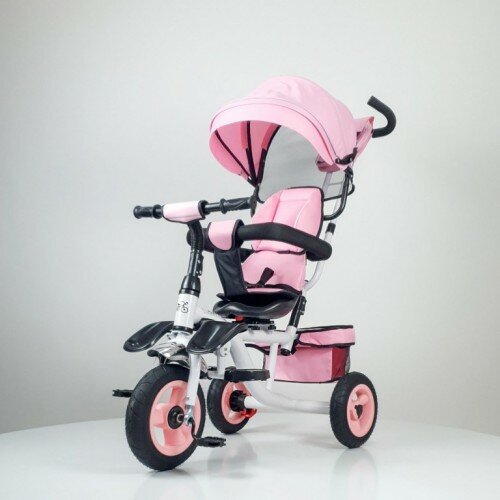 tricikl guralica happybike big model 419 sa mekanim rotirajućim sedištem - roze Slike