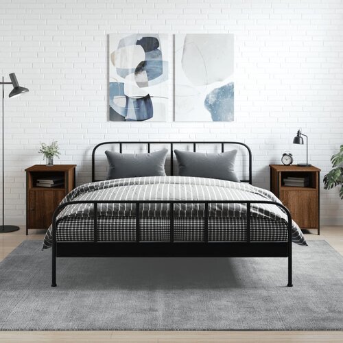 vidaXL Nočna omarica 2 kosa rjavi hrast 40x42x60 cm inženirski les Cene