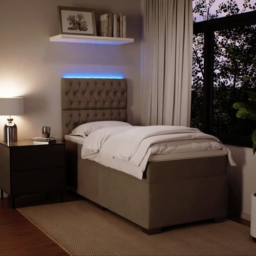  Box spring krevet s madracem svjetlosivi 100x200 cm bar&amp;scaron;unasti Slike