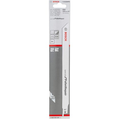 Bosch list univerzalne testere S 1122 VFR za reparaciju paleta - pakovanje 5 komada - 2608658030 Slike