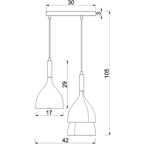  Luster na sajli NOAK WOOD 3xE27/15W/230V bela/buk Slike