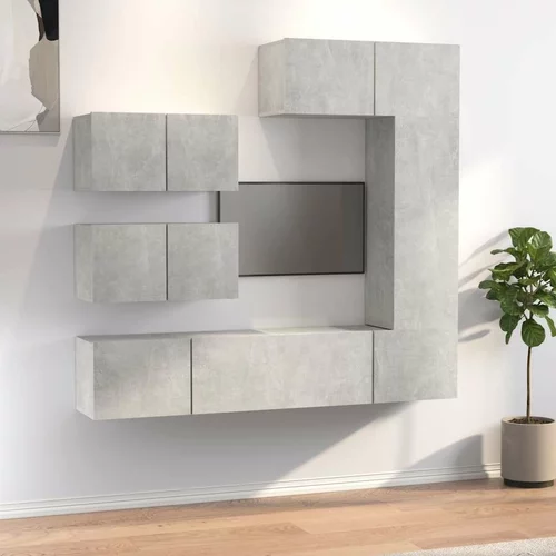  6-dijelni set TV ormarića siva boja betona drveni