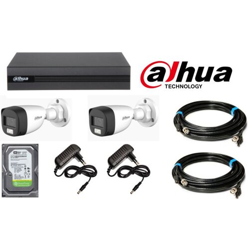 Dahua SET-17 * 2 kamere Full HD +Audio +DUAL LIGHT 2mpix, kab 2x15m,napajanje 2x12V 1Ah, 1TB (12190) Cene
