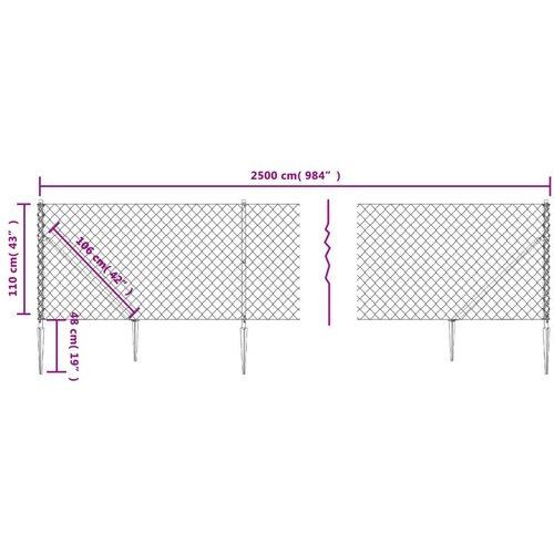 vidaXL Žična ograja s konicami za postavitev zelena 1,1x25 m Cene