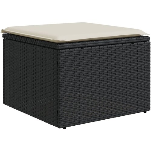 Maison Chic Vrtni stolček - Vrtni stoli z blazino črn 55x55x37 cm poli ratan JS817, (21877684) Cene