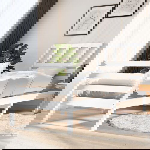 Furnova Posteljni okvir bel 75x190 cm trden les, (21940575) Slike