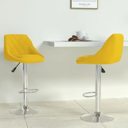 vidaXL Barski stolček 2 kosa gorčično rumen žamet