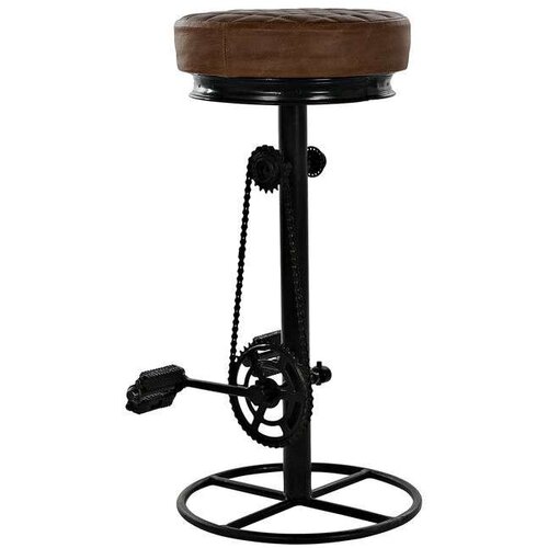  Tabure DKD Home Decor Crna Koža Metal Svijetlo smeđi (44 x 38 x 82 cm) Slike