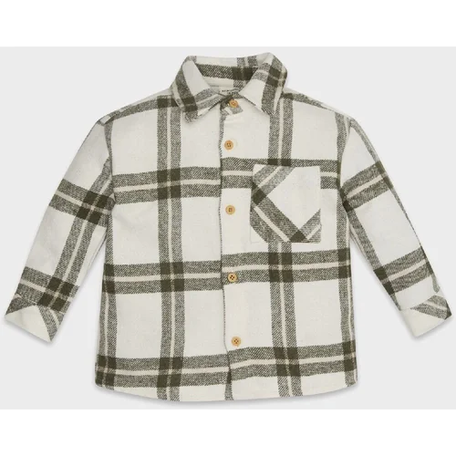 Defacto Baby Boy Shirt Collar Flannel Long Sleeve Pocket Plaid Shirt