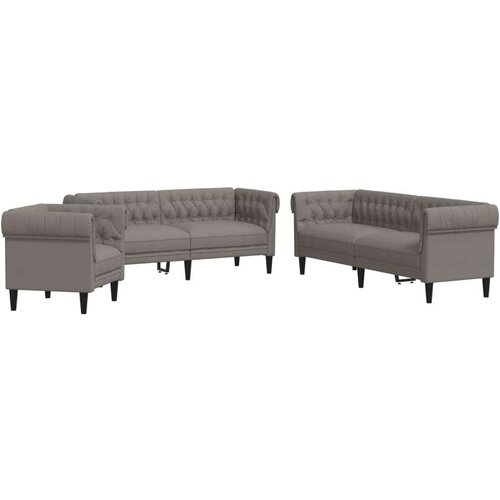 VidaXL 3-dijelni set sofa smeđesivi od tkanine Slike