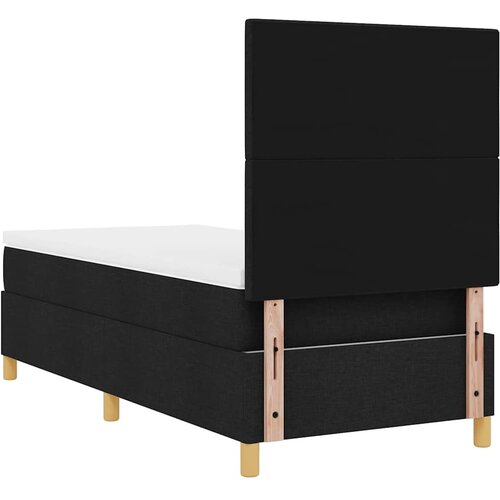  LED Box Spring Krevet s uzglavljem Crna 90 x 200 cm tkanina Slike
