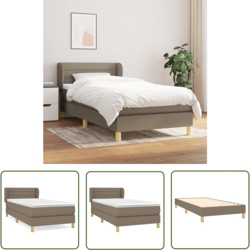 The Living Store Box spring postelja z vzmetnico taupe 80x200 cm blago - Box Spring Postelja, (21737327) Cene